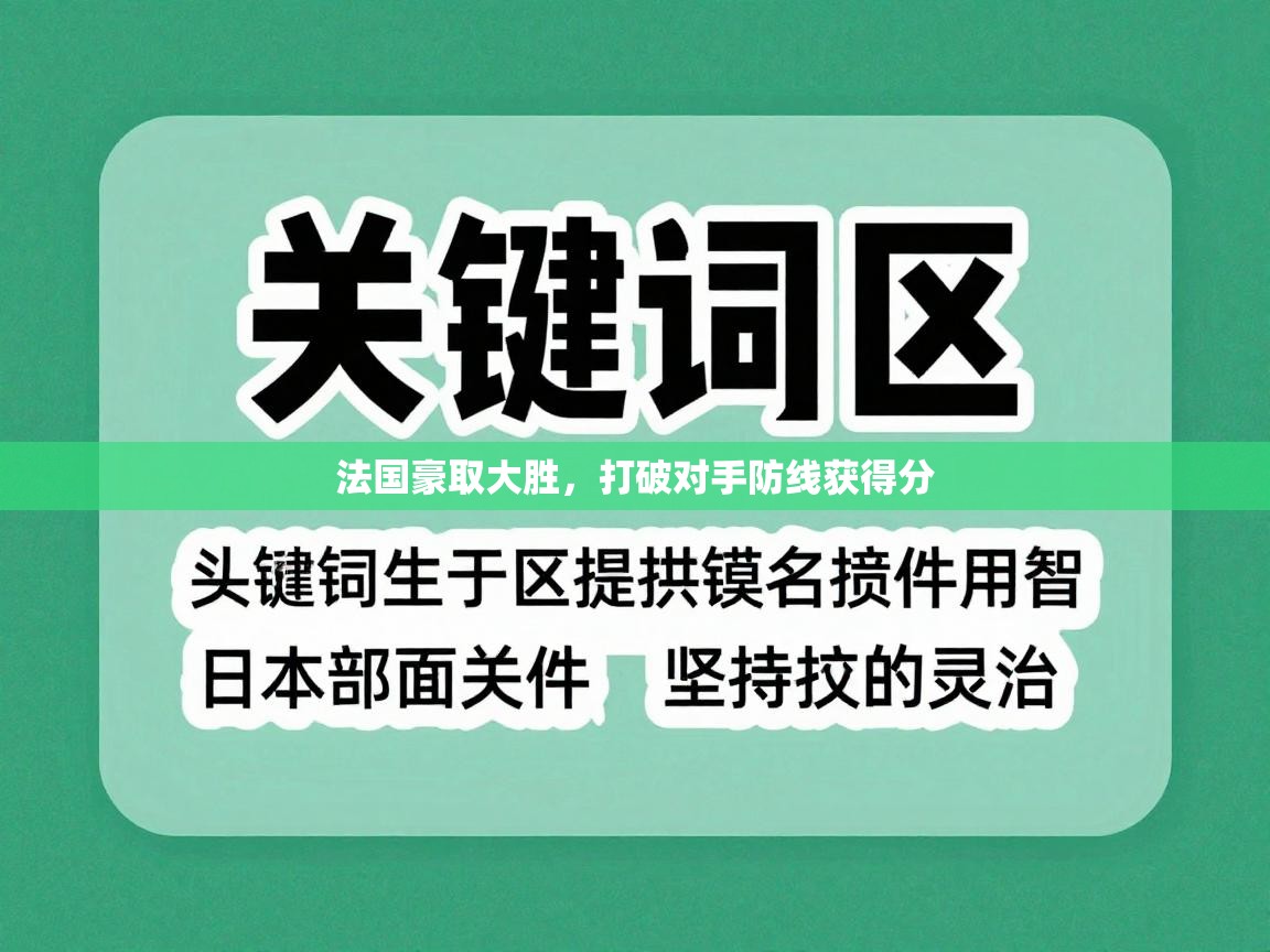 法国豪取大胜,打破对手防线获得分 第2张